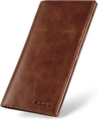 VISOUL Mens Checkbook Leather Wallets Long Bifold Wallets by VISOUL