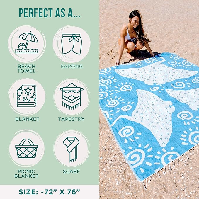 Sand Cloud Extra Large Turkish Beach Towel - Image 3