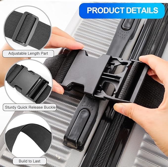 Luggage Straps for Suitcases, TSA Approved, Adjustable & Versatile, Sturdy - Image 6