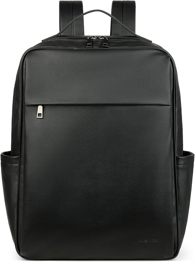 MASINTOR 15.6 inch PU Leather Laptop Backpack Purse - Image 8