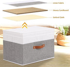 Fabric Storage Bins with Lids, 5 Pack Linen Foldable Cloth Baskets, 15 x 9.8 x - Image 7