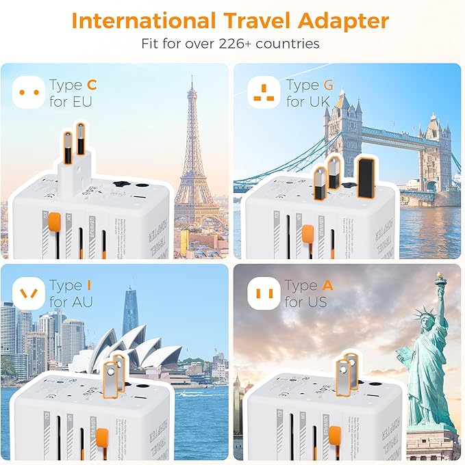 TESSAN Universal Travel Adapter 35W, International Plug Adaptor - Image 2