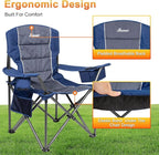 Romswi Oversized Camping Chairs, Heavy Duty Support 500 LBS, Padded Back & Arm - Image 6