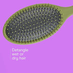 Conair Detangling Hair Brush Set, 3-Pack Detangler Brushes for Wet or Dry Hair, Gentle Detangler for All Hair Types, Bristle Hair Brushes for Women, Evergreen, Blush Pink, Black Assorted