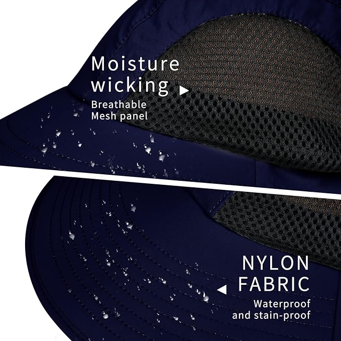 Sun Hat for Men Women with Neck Flap, UPF 50+ UV Protective Hiking Fishing Hats - Image 4