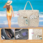 LEDAOU Beach Bag Waterproof Sandproof Women Tote Bag Pool Bag - Image 7