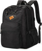 ZORFIN 36L Black Backpack for College, and Travel: Water Resistant Bookbag by ZORFIN-SimpleYetChic