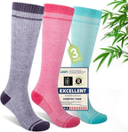 Mens Compression Socks for Men Women, 15-20 mmHg Bamboo Viscose Knee High Soft by Unknown