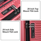 2 pieces 20/29 Aluminum Frame Carry On and Checked Luggage Set - Image 4