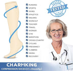 CHARMKING Compression Socks for Women & Men Circulation 15-20 mmHg is Best - Image 5