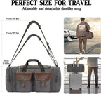 Canvas Duffle Bag for Men 50L Travel Duffel Bags Expandable Genuine Leather - Image 7