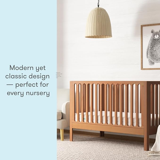 Newton Baby Galileo Standard Crib, Solid Beech Wood in Chestnut Color, 3-in-1 - Image 9