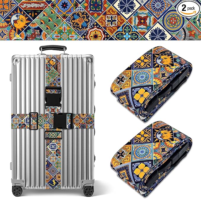 Boho Luggage Straps for Suitcases TSA Approved, Luggage Identifiers for Suitcase by Unknown