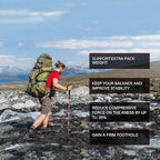BISINNA Collapsible Trekking Hiking Poles- 2 Pack Folding Aluminum Walking - Image 2