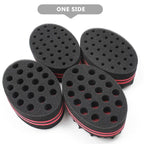 Set of 4 Big Holes Hair Brush Sponge Twist Wave Barber Tool For Dreads Afro Locs Twist Curl Black
