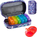 Serfeymi Weekly Travel Pill Organizer 2 Times A Day AM PM Upgraded Rainbow Pill by Serfeymi