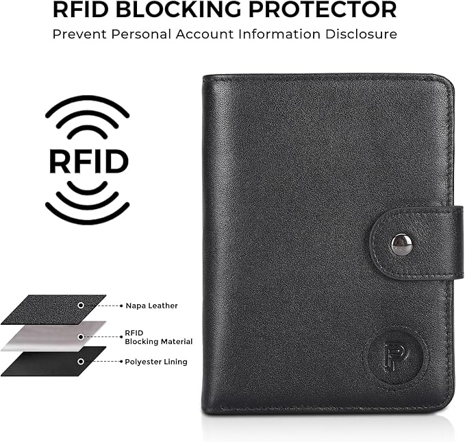 Polare Luxury RFID Blocking Leather Passport Holder Travel Wallet - Image 8