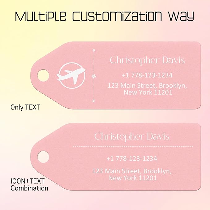4 PCS Personalized Metal Luggage Tag – Personalized Engraved Suitcase Tag - Image 5