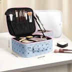 Travel Makeup Bag With 360° rotating LED Mirror, Waterproof cosmetic organizer - Image 5