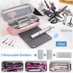 2IN1 Hair Tools Travel Bag with Heat Resistant Mat for Shark Flexstyle, Flat Irons, Straighteners, Curling Iron, Hair Dryer Case Compatible with Revlon One-Step Hair Dryer, Hair Essentials