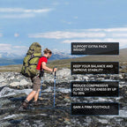 BISINNA Collapsible Trekking Hiking Poles- 2 Pack Folding Aluminum Walking - Image 2