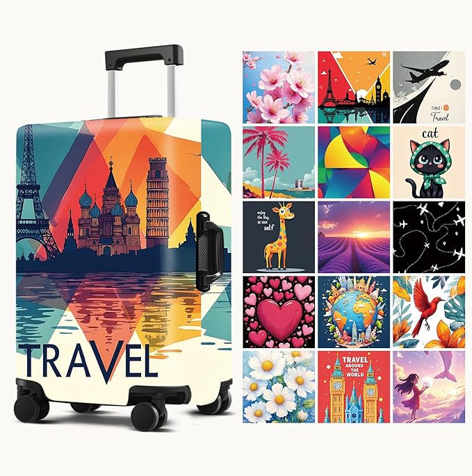Luggage Cover Washable Suitcase Protector Anti-Scratch, Stretchable Fit - Image 2