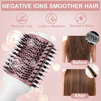 Blow Dryer Brush Hair Dryer Brush in One, 4-in-1 Styler Volumizer with Oval Titanium Barrel, Hot Air Ionic Straightener for Smooth Frizz-Free Volume
