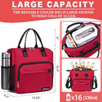Red Lunch Box for Women for Work Insulated Lunch Bag for Female Adult, Fashion - Image 2