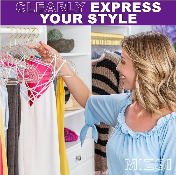 Premium Clear Invisible Acrylic Hangers, Crystal Plastic Hangers - Image 5