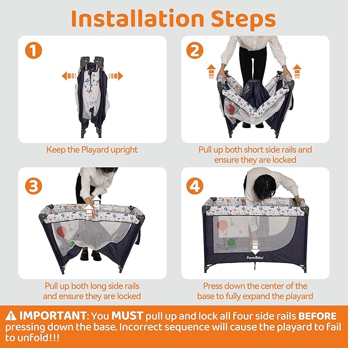 Pamo Babe Travel Foldable Portable Bassinet Baby Infant Comfortable Play Yard - Image 2