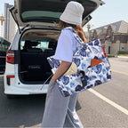 LEDAOU Large Beach Tote Bag Women Waterproof Sandproof Zipper Beach Tote Bag - Image 3