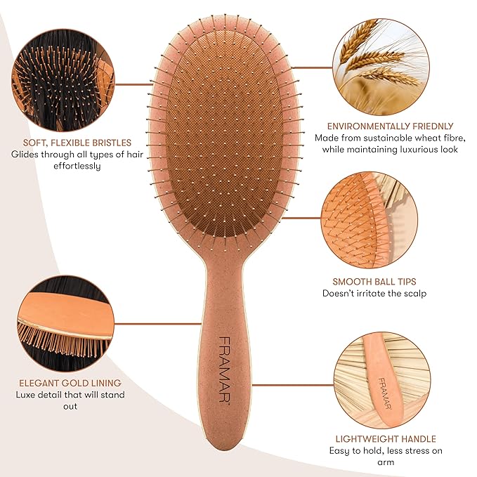 FRAMAR Wet Hair Brush Detangler – Wet Hair Brushes For Women, Detangle Brushes For Thick Hair, Cepillos Para Cabello Detangler Brush - Sienna