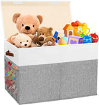 Large Toy Storage Box with Lid, Collapsible Sturdy Toys Storage Organizer Chest by Mabahoo