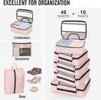 Veken 10 Set Packing Cubes for Travel Essential, Suitcase Organizer Bags in 4 - Image 5