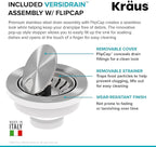 KRAUS Kitchen Sink Bellucci 32” Undermount Workstation Granite, Metallic White - Image 10