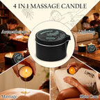 TRINIDa Low Temperature Massage Oil Candle 2.35oz - Soy Wax & Coconut Oil Blend, Moisturizes Skin,Stress Relief, Couples Massage & Home SPA, Romantic Gift Massage Scented Candle (Jasmine)