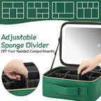 Makeup Travel Train Case with Mirror LED Light 3 Adjustable Brightness Large - Image 3