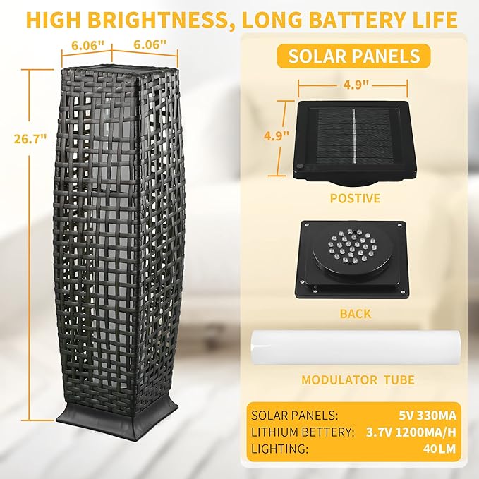 Solar Floor Lamp, Outdoor Floor Lamp, Solar Lanterns Outdoor Waterproof - Image 6