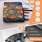 Cosmetic Bags Travel Makeup Toilet Case Waterproof Pouch for Women Girls 6.7X9.45inches - Vivid Celestial - Hued Mandala