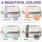 Stainless Steel Bento Box + Condiment Container (Lavender / 60oz / 1800ml)