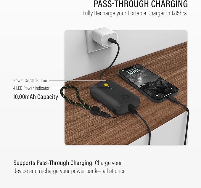 Nimble Champ Portable Charger, 000mAh Power Bank Fast Charging, 20W Dual USB-C - Image 4