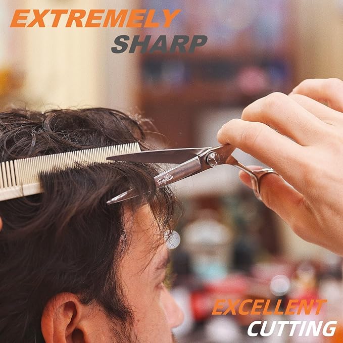 High-end Professional Extremely Very Sharp Barber Hair Cutting Scissors Hairdresser Shears For Hair 6.5 Inch Haircut Scissor Made Of Stainless Steel Alloy For Hairdressing Salon and Home Use