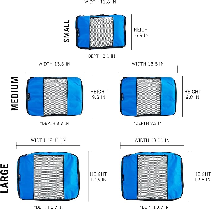 TravelWise Luggage Packing Organization Cubes 5 Pack, 2 Small, 2 Medium - Image 4