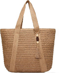 Straw Beach Bags for Women Woven Beach Tote Bag Casual Boho Large Shoulder by YAVCOOL
