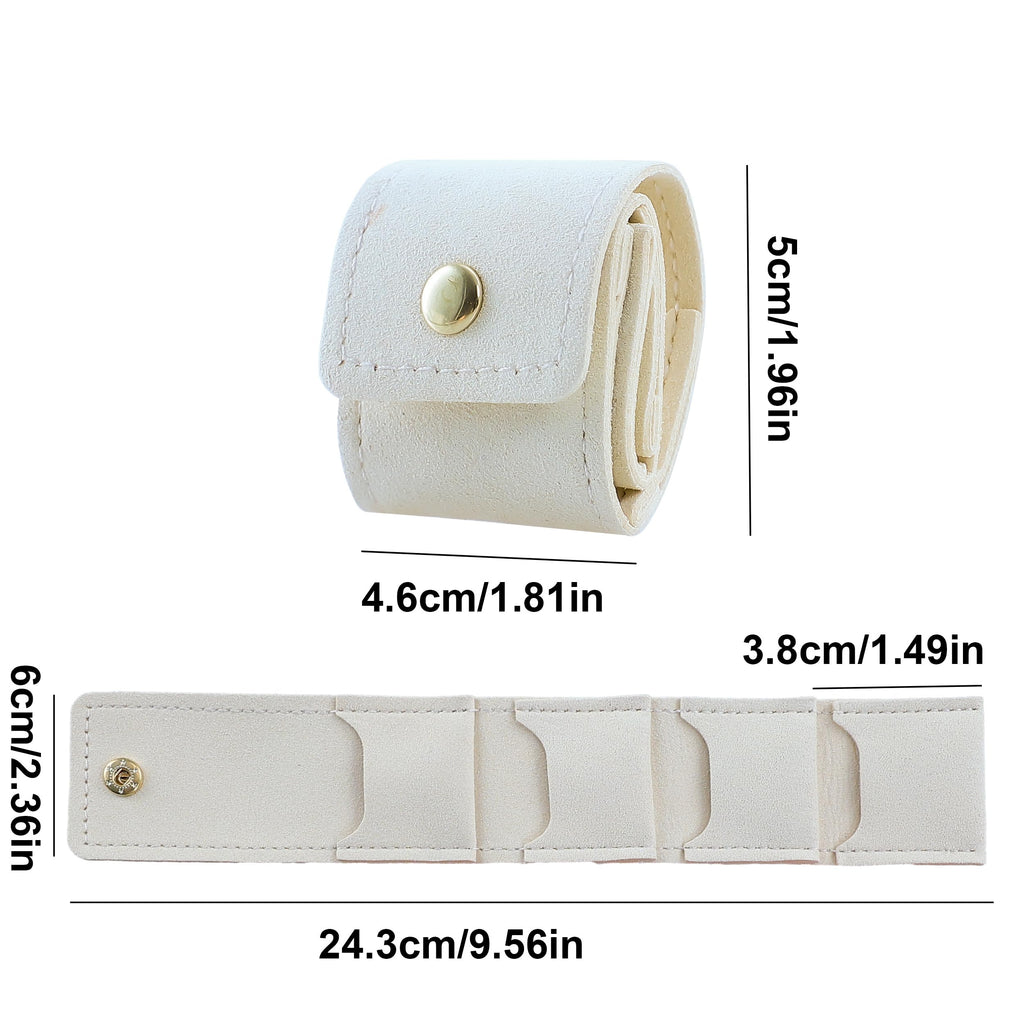 3 PCS Mini Travel Jewelry Organizer Bag (Beige)