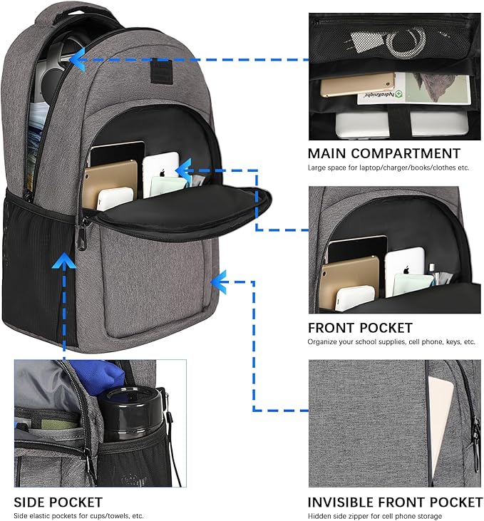LARIPOP Extra Large Backpack, 17.3 Inch Business Laptop backpack - Image 3