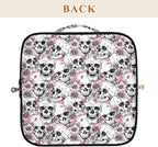 MNSRUU Makeup Organizer Bag, Travel Makeup Bags, Pink Floral Cosmetic Case, Large Capacity, Scratch Resistant, Lightweight