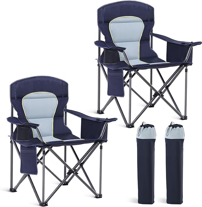 HIGH POINT SPORTS Oversized Camping Folding Chair, Heavy Duty Portable Outdoor by HIGHPOINTSPORTS