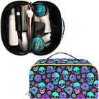 Makeup Organizer Bag, Funny Skulls Travel Makeup Bags Makeup Vanity Case Large Capacity Rhombus Cosmetic Toiletry Bag for Girl Women Ladies