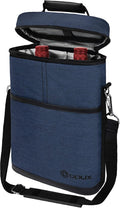 opux 2 Bottle Wine Carrier Tote, Insulated Leakproof Wine Cooler Bag, Wine by OPUX